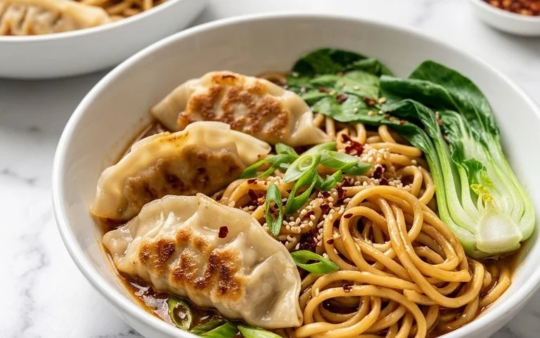 Potsticker Noodle Bowl- Easy Weeknight Dinner