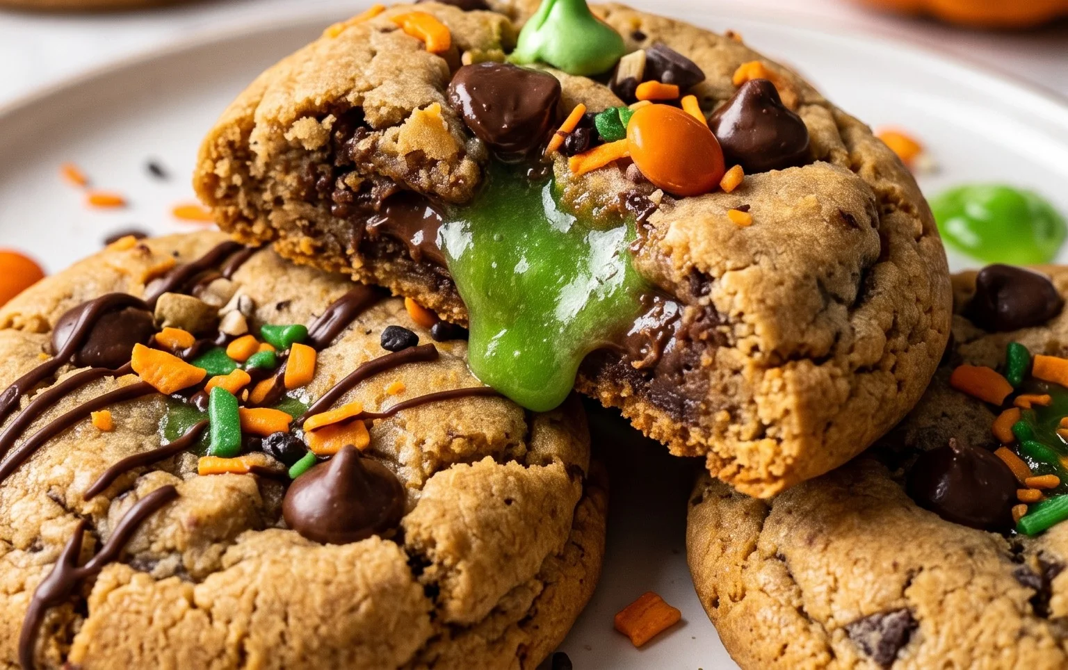 Slime Filled Halloween Cookies
